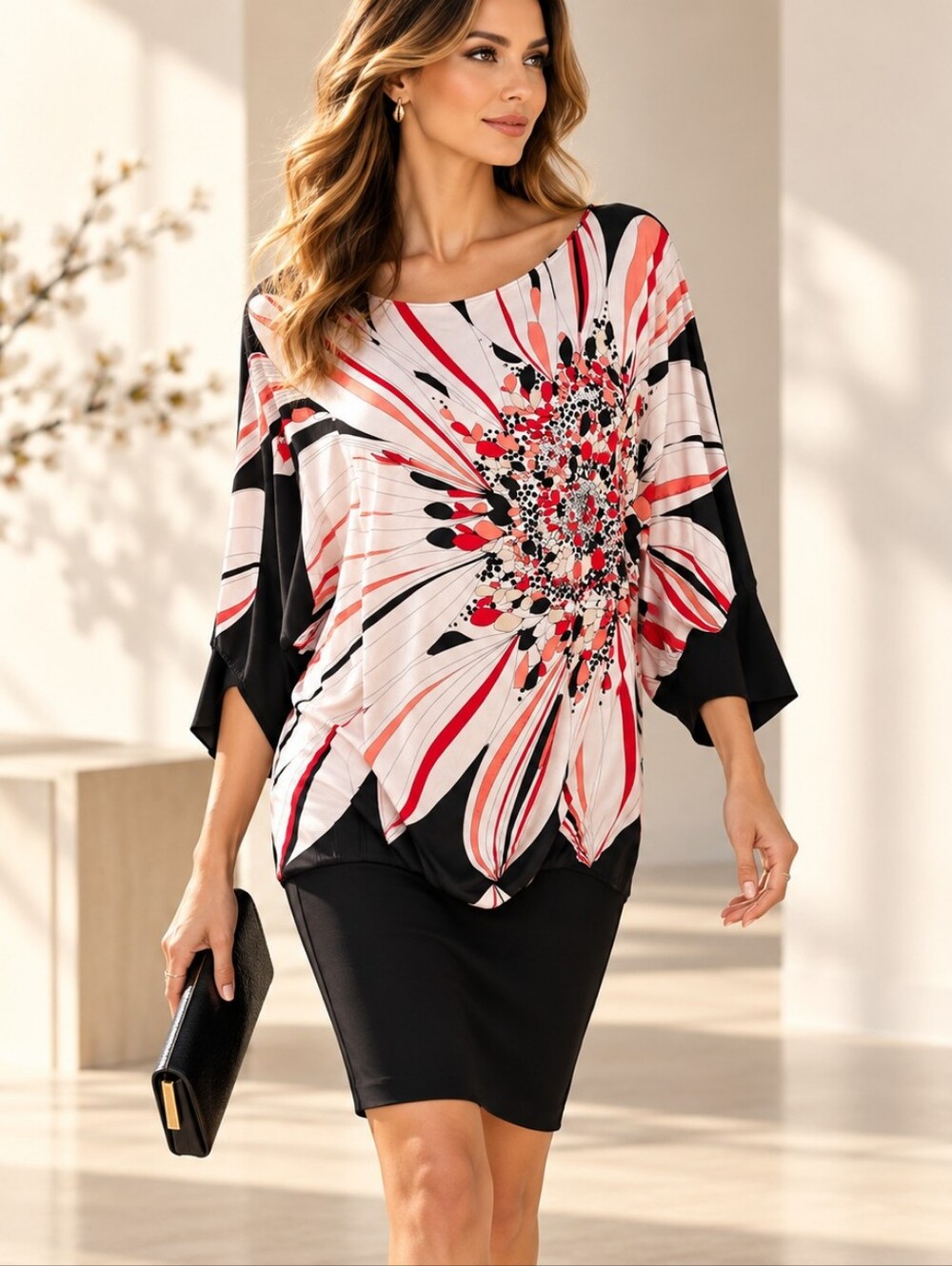 Kobi Halperin Miranda 96% Silk Abstract Print Dress XL